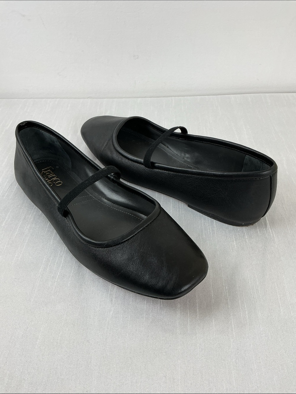 Franco Sarto Eileen Mary Jane Flats, Black Leather, Women's 9